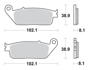SBS KLOCKI HAMULCOWE KH142 / KH226 STREET PERFORMANCE (EXCEL) SINTER KOLOR ZŁOTY