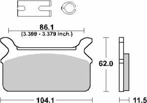 SBS WYPRZEDAŻ KLOCKI HAMULCOWE KH201 STREET STANDART CERAMIC KOLOR CZARNY