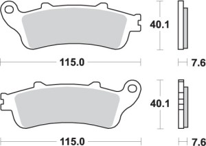 SBS PROMOCJA KLOCKI HAMULCOWE kH261 / KH281 STREET PERFORMANCE (EXCEL) SINTER HONDA ST 1100 '96-'01 KOLOR ZŁOTY