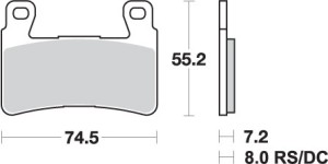SBS PROMOCJA KLOCKI HAMULCOWE KH265 RACING DUAL CARBON HONDA CBR 600RR '03-'04 KOLOR CZARNY