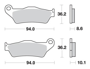 SBS KLOCKI HAMULCOWE KH363 STREET PERFORMANCE (EXCEL) SINTER KOLOR ZŁOTY PASUJE DO: BMW R850/1100/1150/1200, K1200/1300 TYŁ