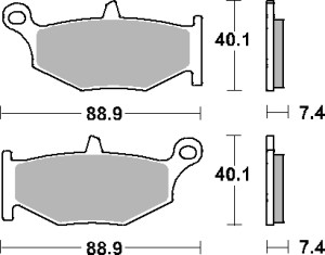 SBS PROMOCJA KLOCKI HAMULCOWE KH419 STREET STANDART CERAMIC KOLOR CZARNY PASUJE DO: SUZUKI GSX-R 600/750/1000/1300, DL1000 V-STROM TYŁ