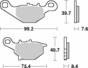 SBS PROMOCJA KLOCKI HAMULCOWE KH230 / KH396 STREET STANDART CERAMIC SUZUKI AN 150 '98-'01, AN 125 '94-'05, UC 125/150 '99-'02, UK 125 VECSTAR '94-'97, UK 110 ADRRES '15-'19, TR 50 STREET STANDART MAGIC '97-'00 KOLOR CZARNY