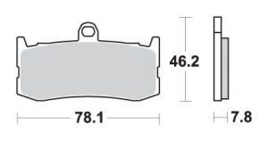 SBS KLOCKI HAMULCOWE KH491 RACING DUAL CARBON TRIUMPH DAYTONA TRIPLE 675 '09-'18 KOLOR CZARNY PRZÓD