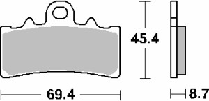 SBS KLOCKI HAMULCOWE KH606 STREET STANDART CERAMIC KOLOR CZARNY PASUJE DO: KTM 125/200/390 DUKE PRZÓD