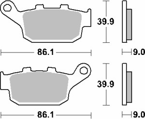SBS KLOCKI HAMULCOWE KH496 STREET PERFORMANCE (EXCEL) SINTER KOLOR ZŁOTY PASUJE DO: HONDA CBR250/300/650, CB500/650, CRF1000 TYŁ
