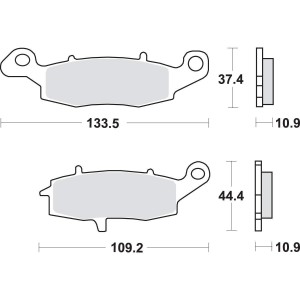SBS PROMOCJA KLOCKI HAMULCOWE KH231/2 STREET PERFORMANCE (EXCEL) SINTER KOLOR ZŁOTY TYŁ PASUJE DO: KAWASAKI VN900/1500/1600/1700/2000, SUZUKI INTRUDER 1500