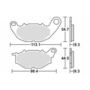 SBS KLOCKI HAMULCOWE KH663 PASUJE DO: YAMAHA YZF-R25 '15-'20, YZF-R3 '15-'25, MT-03 '16-'25, MT-25 '16-'20