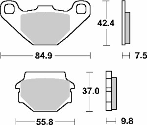 SBS KLOCKI HAMULCOWE KH067 STREET STANDART CERAMIC KOLOR CZARNY