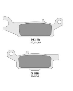 DELTA BRAKING KLOCKI HAMULCOWE KH446 YAMAHA YFM 550 GRIZZLY '11-14, YFM 700 GRIZZLY '07-18 PRAWY TYŁ - ZASTĘPUJĄ DB2158MX-D ORAZ DB2158QD-D