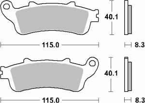SBS PROMOCJA KLOCKI HAMULCOWE KH261 / KH281 STREET STANDART CERAMIC KOLOR CZARNY PASUJE DO: HONDA FES 250 FORESEIGHT, NSS 250 FORZA, FJS 400/600 SILVERWING, PE