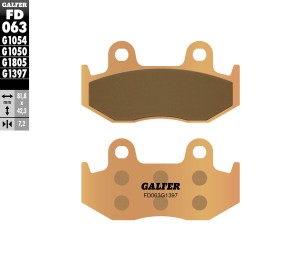 GALFER KLOCKI HAMULCOWE KH092 / KH323 SPIEK METALICZNY (ZŁOTE) ATV (GRUBOŚĆ 7,2MM)