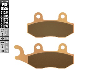 GALFER KLOCKI HAMULCOWE KH135 / KH214 SPIEK METALICZNY (ZŁOTE) ATV