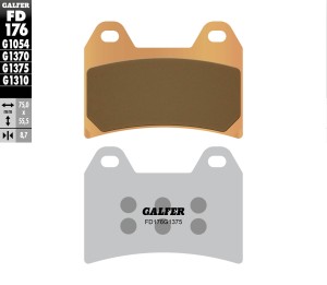 GALFER KLOCKI HAMULCOWE KH244 SPIEK METALICZNY (ZŁOTE) SPORT