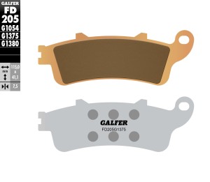 GALFER KLOCKI HAMULCOWE KH261 / KH281 SPIEK METALICZNY (ZŁOTE) SPORT