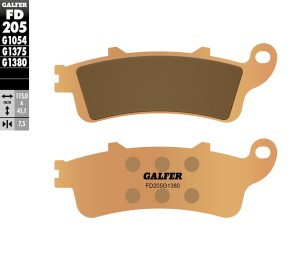 GALFER KLOCKI HAMULCOWE KH261 / KH281 SPIEK METALICZNY (ZŁOTE) SCOOTER