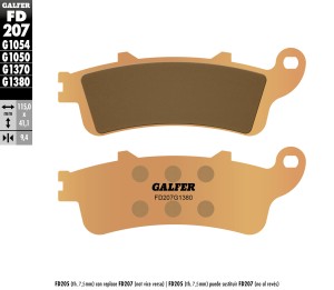 GALFER KLOCKI HAMULCOWE KH281 / KH261 SPIEK METALICZNY (ZŁOTE) SKUTER