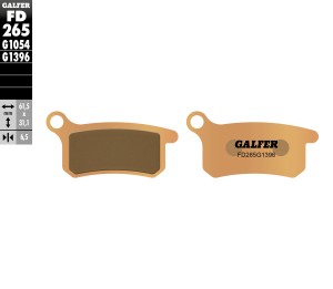 GALFER KLOCKI HAMULCOWE KH357 SPIEK METALICZNY (ZŁOTE) OFF ROAD, KTM SX65 '02- , SX85 '03-'11