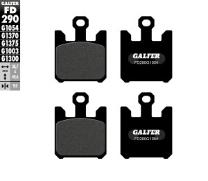 GALFER KLOCKI HAMULCOWE KH369/4 PӣMETALICZNE (4 SZT.)