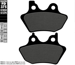 GALFER KLOCKI HAMULCOWE KH400 PӣMETALICZNE HARLEY DAVIDSON