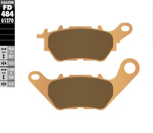 GALFER KLOCKI HAMULCOWE KH662 SPIEK METALICZNY (ZŁOTE) STREET YAMAHA YZF-R25 '15-'20, YZF-R3 '15-'25, MT-03 '16-'25, MT-25 '16-'20 TYŁ