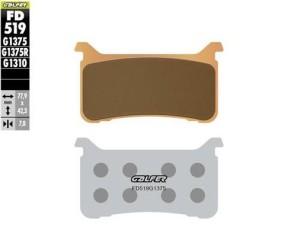 GALFER KLOCKI HAMULCOWE KH700 SPIEK METALICZNE (ZŁOTE) SPORT PRZÓD HONDA CBR 600RR '18-; VFR 800 '17-; CROSSRUNNER 800X '17; CB 1000R '18-; CB 1000 HORNET '24-; CB 1100N/RS '17-; CBR 1000RR '17-'25; CMX 1100T REBEL '21-