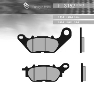 BRENTA KLOCKI HAMULCOWE KH464 YAMAHA YBR 125 '06-'15, N-MAX 125 / 150 PRZÓD (FT 3152)