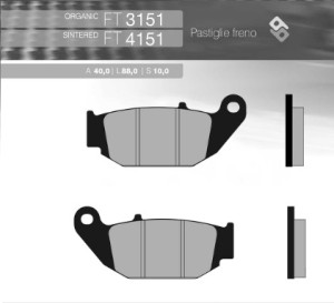 BRENTA KLOCKI HAMULCOWE KH629 SPIEK METALICZNY (ZŁOTE) HONDA CRF 250 L '13-'16 TYŁ (FT 4151)