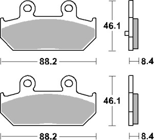 SBS KLOCKI HAMULCOWE KH412 STREET STANDART CERAMIC KOLOR CZARNY PASUJE DO: SUZUKI AN 400/650 BURGMAN '02-'23 TYŁ