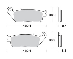 SBS KLOCKI HAMULCOWE KH142 / KH226 MAXI SINTER SINTER KOLOR ZŁOTY