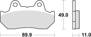 TRW ZF KLOCKI HAMULCOWE KH69/3 ORGANIC HONDA CBR 600 / XL 600 V 87-90, CX 650 / TURBO 83-85, CB 750 / CB 900 BOLDOR 81-83, VT 1100 87-93, GL 1200 / 1500 84-00, PRZÓD/TYŁ