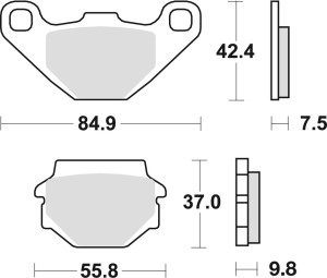 TRW ZF KLOCKI HAMULCOWE KH67 ORGANIC APRILIA PEGASO 650 91-00, KAWASAKI KLR 250 84-05, GPZ 500 88-04, KLE 500 91-07, KL / KLR 600 / 650 84-04, PRZÓD/TYŁ (PROMOCJA)