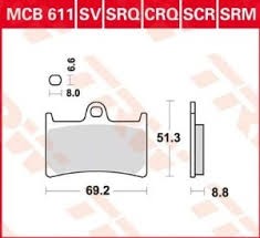 TRW ZF KLOCKI HAMULCOWE KH252 KH380 CARBON RACING YAMAHA FZ6 07-10, FZS 600 98-01, MT-07 14-17, TRACER 700 '16-, FZ8 10-16, MT-09 16-, TDM 900 02-14, XT 1200Z SUPER TENERE '10-, FJR 1300 01-16, XJR 1300 99-16, XV 1700 03-05, XV 1900 06-10, PRZÓD