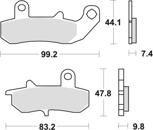 TRW ZF KLOCKI HAMULCOWE KH157 SINTER STREET SUZUKI RG V250 93-95 DR 600 / 650 89-96 DR 750 89, DR 800 90-91, TYŁ