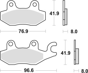 TRW ZF KLOCKI HAMULCOWE KH165 SINTER OFFROAD HONDA NSR 50 93-96, CB 125F 14-16, KAWASAKI EX 250 07-17, KLF 300 89-07, SUZUKI DR 250 82-87, DR 800 91-96, YAMAHA XTZ 750 89-97, PRZÓD/TYŁ