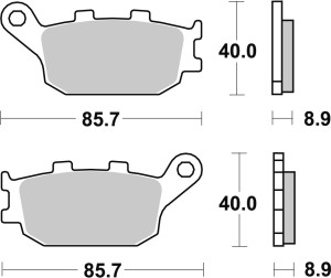 TRW ZF KLOCKI HAMULCOWE KH174 ORGANIC HONDA CBF 500 04-08, CB 600 HORNET 98-15, CBF 600 04-13, CBR / RR 600 91-07, NC 700 / 750 '12-, XL 700V 08-13, CB 750 92-03, CB 900 HORNET 02-06, CBR 900 92-03, CB 1000 93-03, CBF 1000 10-16, TYŁ