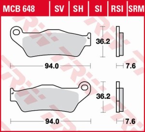TRW ZF KLOCKI HAMULCOWE KH181 SINTER STREET BMW R 1200 HP2 04-10 R-NINE T '13-, K 1300 GT 09-15, KTM EXC 525 03-07, LC4 ADV 97-01, 790 ADV '19-, LC8 950 / 990 02-13, 1050 ADV 15-16, 1090 ADV 17-, YAMAHA XTZ 660 08-16, XTZ 700 '19-, PRZÓD (PROMOCJA)