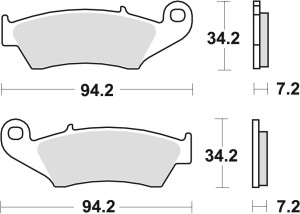 TRW ZF KLOCKI HAMULCOWE KH185 KH389 SINTER SINTER STREET HONDA XL 125 03-08, XR 400 96-03, XLV 650 TRANSALP 97-13, XRV 750 AFRICA TWIN 93-03, KAWASAKI KLX 650 93-01, SUZUKI DRZ 400 00-08, PRZÓD