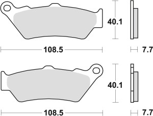 TRW ZF KLOCKI HAMULCOWE KH209 KH209/2 ORGANIC APRILIA PEGASO 650 97-10, ETV100 CAPONORD 01-09, BMW F 650 /CS / GS / DAKAR / ST 94-08, G 650 08-14, F 700 / 800 / 750 / 850 GS / ADV '08-, R 1200GS / ADV 14-18, K 1600 GT / GTL '11-, PRZÓD/TYŁ