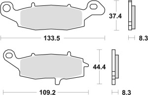 TRW ZF KLOCKI HAMULCOWE KH229 SINTER STREET KAWASAKI ER5 01-06, ER6 06-16, VERSYS 650 07-09, KLR 650 95-04, Z 750 04-06, ZR7 99-04, VN800 96-03, VN900 06-17, GPZ / ZR 1100 96-98, VN 1500 96-03, VN 1600 03-08, VN 1700 09-17, PRZÓD
