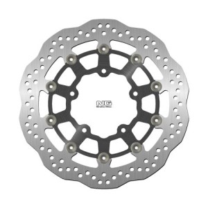NG TARCZA HAMULCOWA PRZÓD SUZUKI GSXR 600 '06-'07, 750 '06, 1000 '05-'08, VZR 1800 '06-'13, VLZ 1800 '17 (310X100X5,0MM) (5X10,5MM) WAVE PŁYWAJĄCA (ŚRODEK ALUMINIOWY)