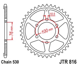 JT ZĘBATKA TYLNA 816 47 SUZUKI GS 550 '83-86 (81647JT) (ŁAŃC. 530)