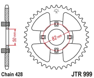 JT ZĘBATKA TYLNA 4351 45 HONDA XR 100 '81-84 (435145JT) (STD.-5) (ŁAŃC.428) NA ZAMÓWIENIE