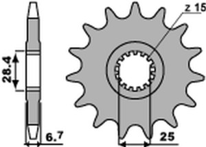 PBR WYPRZEDAZ ZĘBATKA PRZEDNIA 2168 15 18NC YAMAHA YFZ 450/YFM 700 RAPTOR '06-'20 (JTF1592.15) (ŁAŃC. 520) (STD.+1) (MADE IN ITALY)