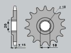 PBR WYPRZEDAZ ZĘBATKA PRZEDNIA 432 12 18NC SUZUKI RM 125 '92-'07, RMZ 250 '10-'12 (JTF427.12SC) (ŁAŃC. 520) (MADE IN ITALY)