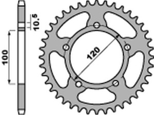 PBR ZĘBATKA TYLNA 4396 46 C45 APRILIA RSV 1000 MILE '98-'08, RSV4 1000 '09-'18, PEGASO 660 '07-'14 (JTR703.46) (ŁAŃC.520) (MADE IN ITALY)