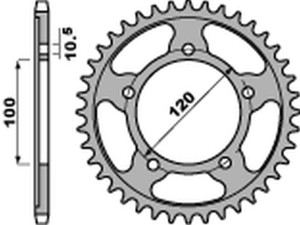 PBR PROMOCJA ZĘBATKA TYLNA 4447 42 C45 APRILIA RSV 4RF '15-'17, RSV4 RR '16-'17, TUONO 1000/1100 '06-'15 (JTR713.42) (ŁAŃC.525) (STD.) (MADE IN ITALY)