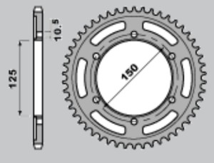 PBR ZĘBATKA TYLNA 4454 44 C45 KTM 950/990/1050/1090/1190/1290 ADVENTURE/SUPER ADVENTURE (JTR899.44) (ŁAŃC.525) (MADE IN ITALY)
