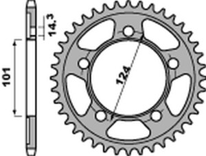 PBR PROMOCJA ZĘBATKA TYLNA 4508 42 C45 KTM 950/990/1190 RC8 /DUKE/ SUPERMOTO (JTR898.42) (ŁAŃC. 525) (MADE IN ITALY)