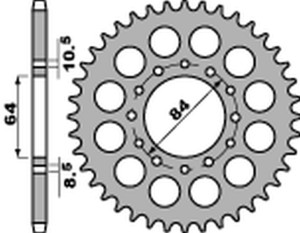 PBR WYPRZEDAZ ZĘBATKA TYLNA 811 41 C45 SUZUKI DR 200S/SE '86-'19, GSX 250 KATANA '82-'84 (JTR814.41) (ŁAŃC.520) (MADE IN ITALY)